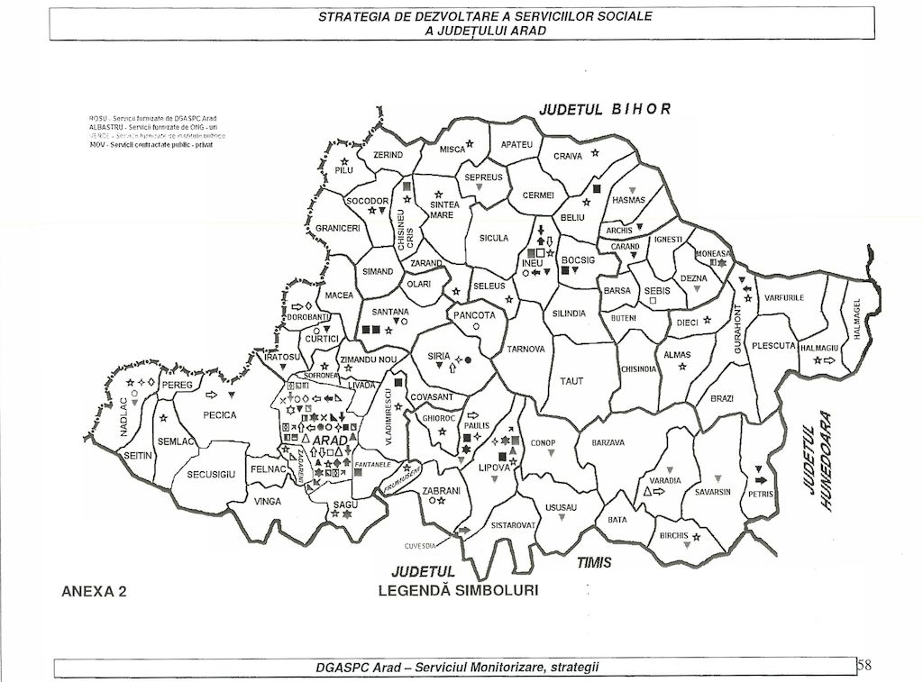 Harta Serviciilor Sociale Din Județul Arad Comuna Zădăreni
